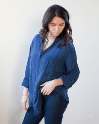 CP Shades Jojo Shirt - Indigo Linen in Indigo