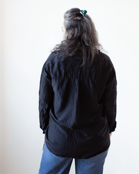 CP Shades Joss 1Pkt Button Down in Black Cotton Silk