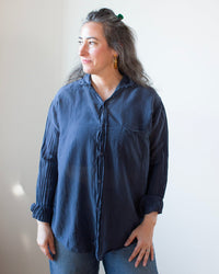 CP Shades Joss 1Pkt Button Down in Ink Cotton Silk