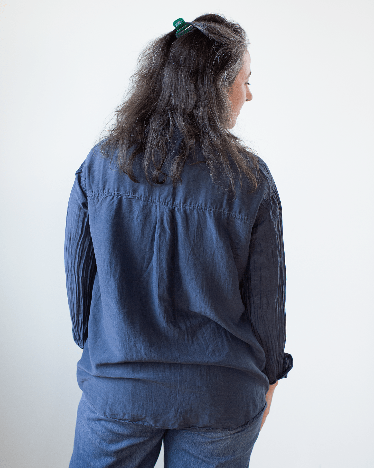 CP Shades Joss 1Pkt Button Down in Ink Cotton Silk