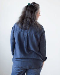 CP Shades Joss 1Pkt Button Down in Ink Cotton Silk