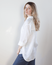 CP Shades Joss Button Up in White Linen