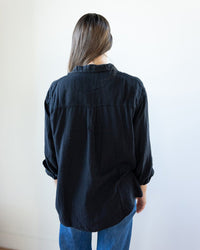 CP Shades Joss in Black Double Cotton Gauze