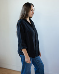 CP Shades Joss in Black Double Cotton Gauze