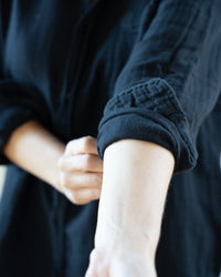 CP Shades Joss in Black Double Cotton Gauze