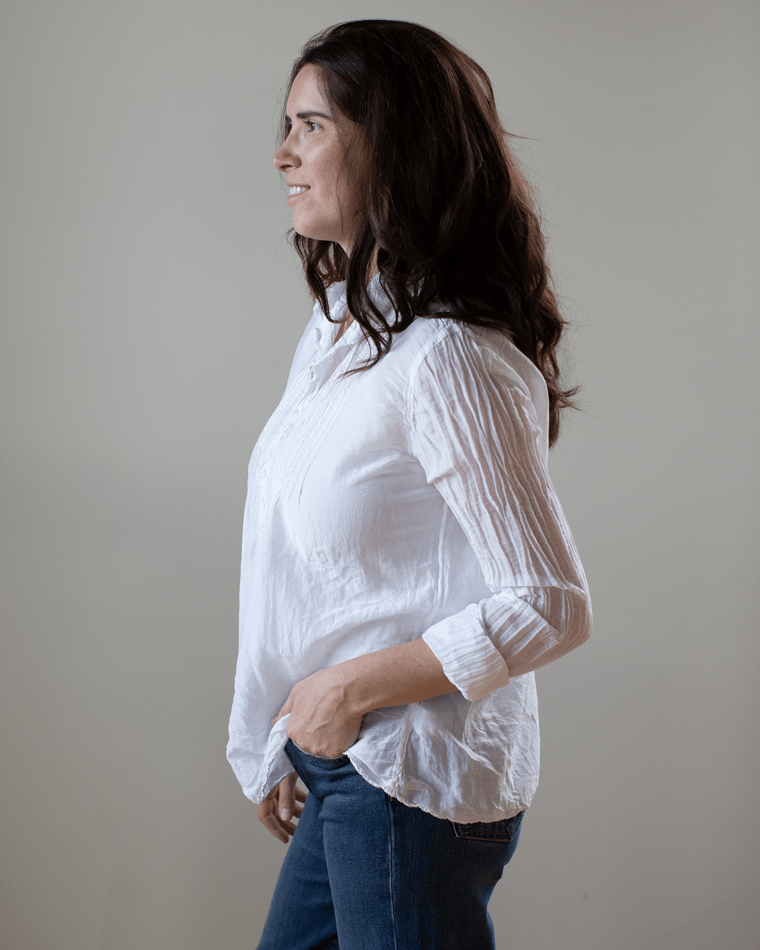 CP Shades Julie Cotton Silk Top in White