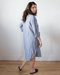 CP Shades Kira Rounded Shirttail Dress in Ink Chambray