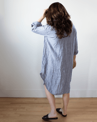 CP Shades Kira Rounded Shirttail Dress in Ink Chambray