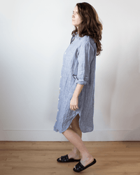 CP Shades Kira Rounded Shirttail Dress in Ink Chambray