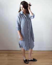 CP Shades Kira Rounded Shirttail Dress in Ink Chambray