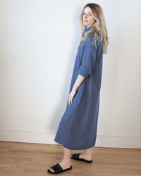 CP Shades Maxi Shirtdress in Midnight Textured Cotton