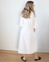 CP Shades Maxi Shirtdress in White Textured Cotton