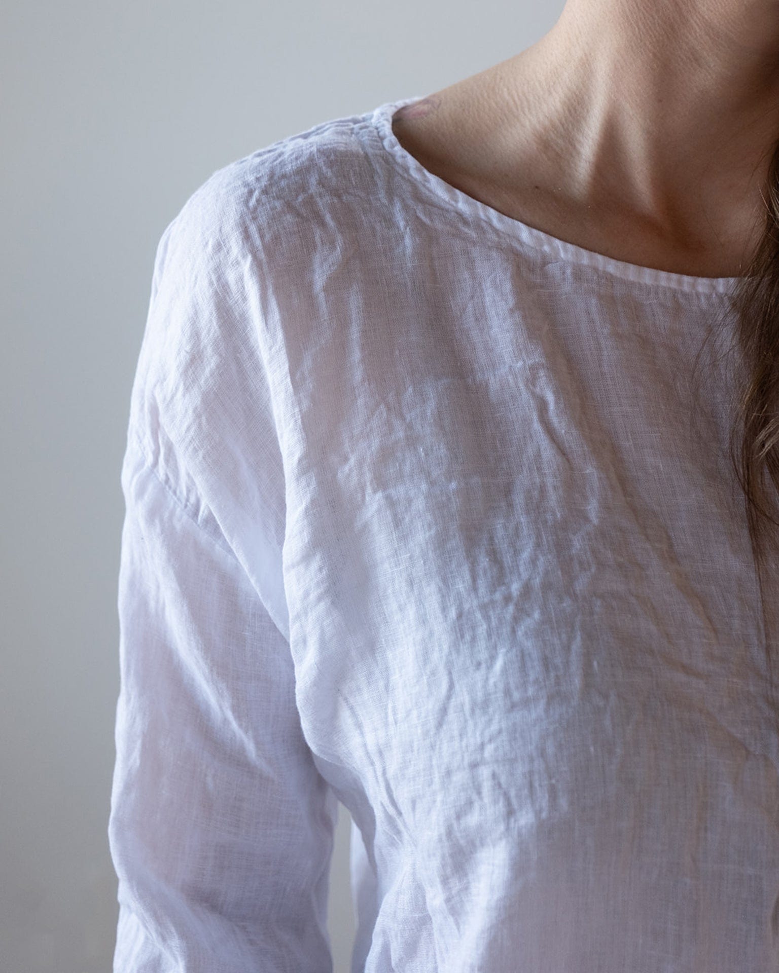CP Shades Meena Linen Boatneck Top White