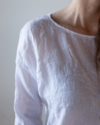 CP Shades Meena Linen Boatneck Top White