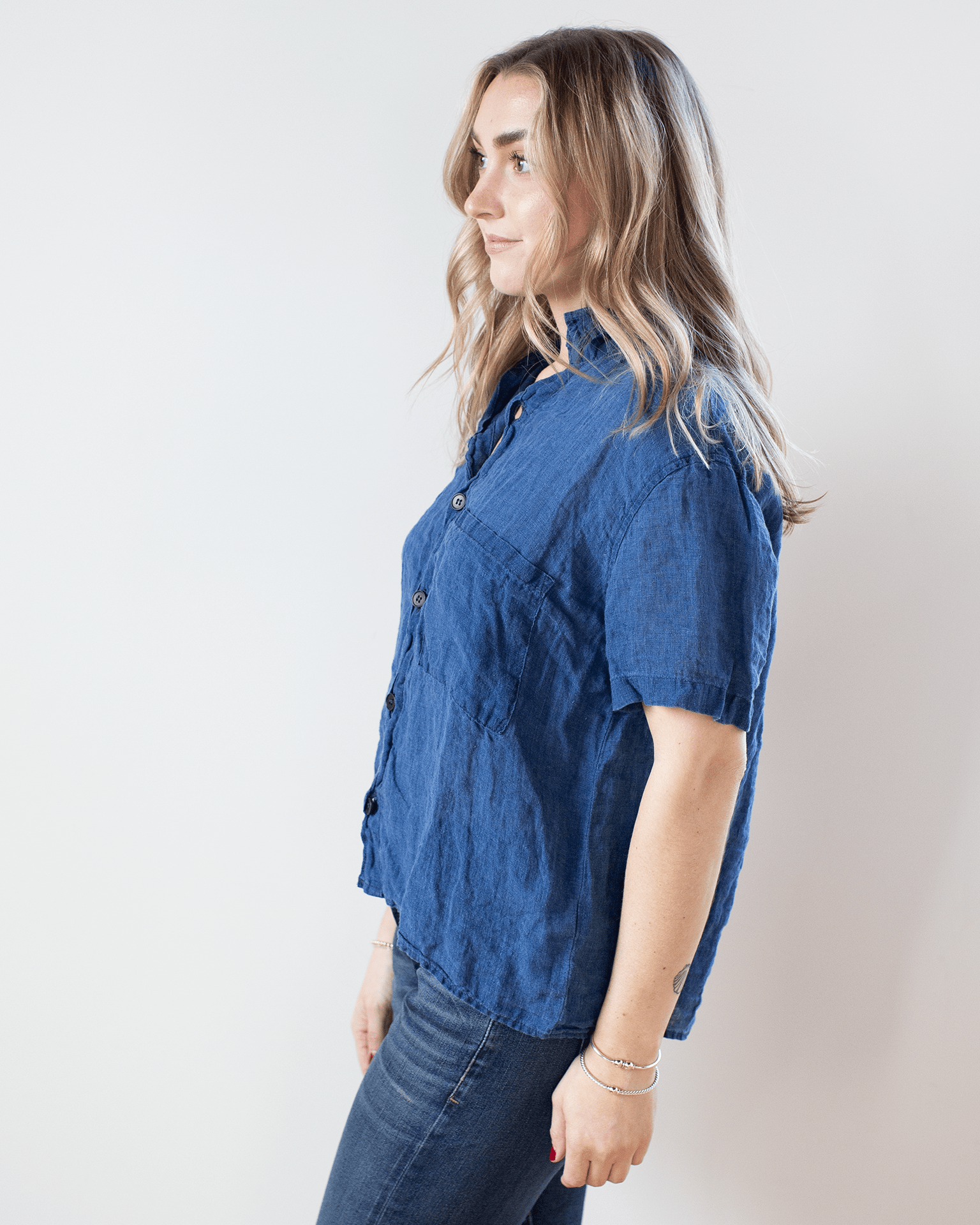 CP Shades Nic Indigo Camp Shirt in Bleach