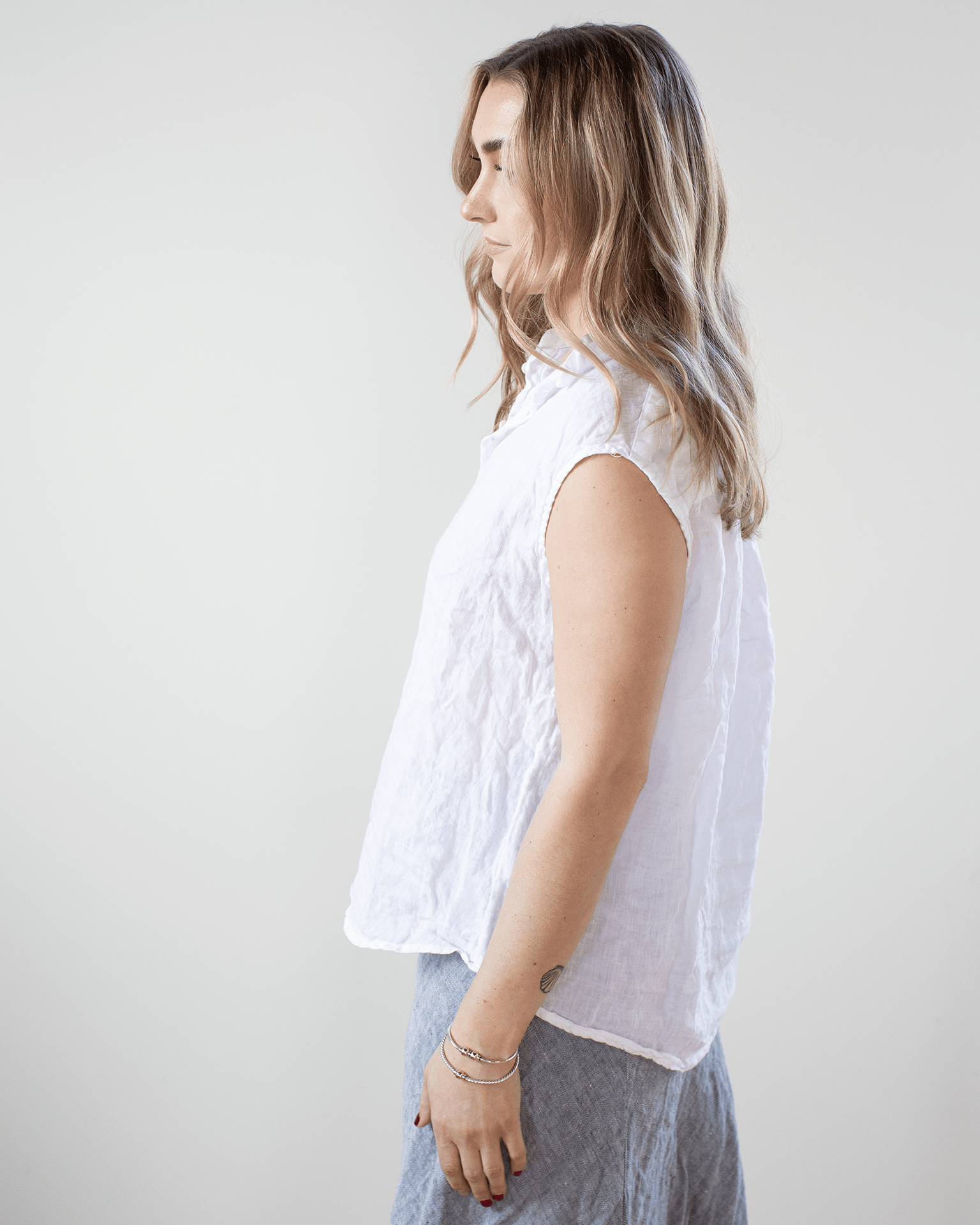 CP Shades Clothing Patti Linen Top in White