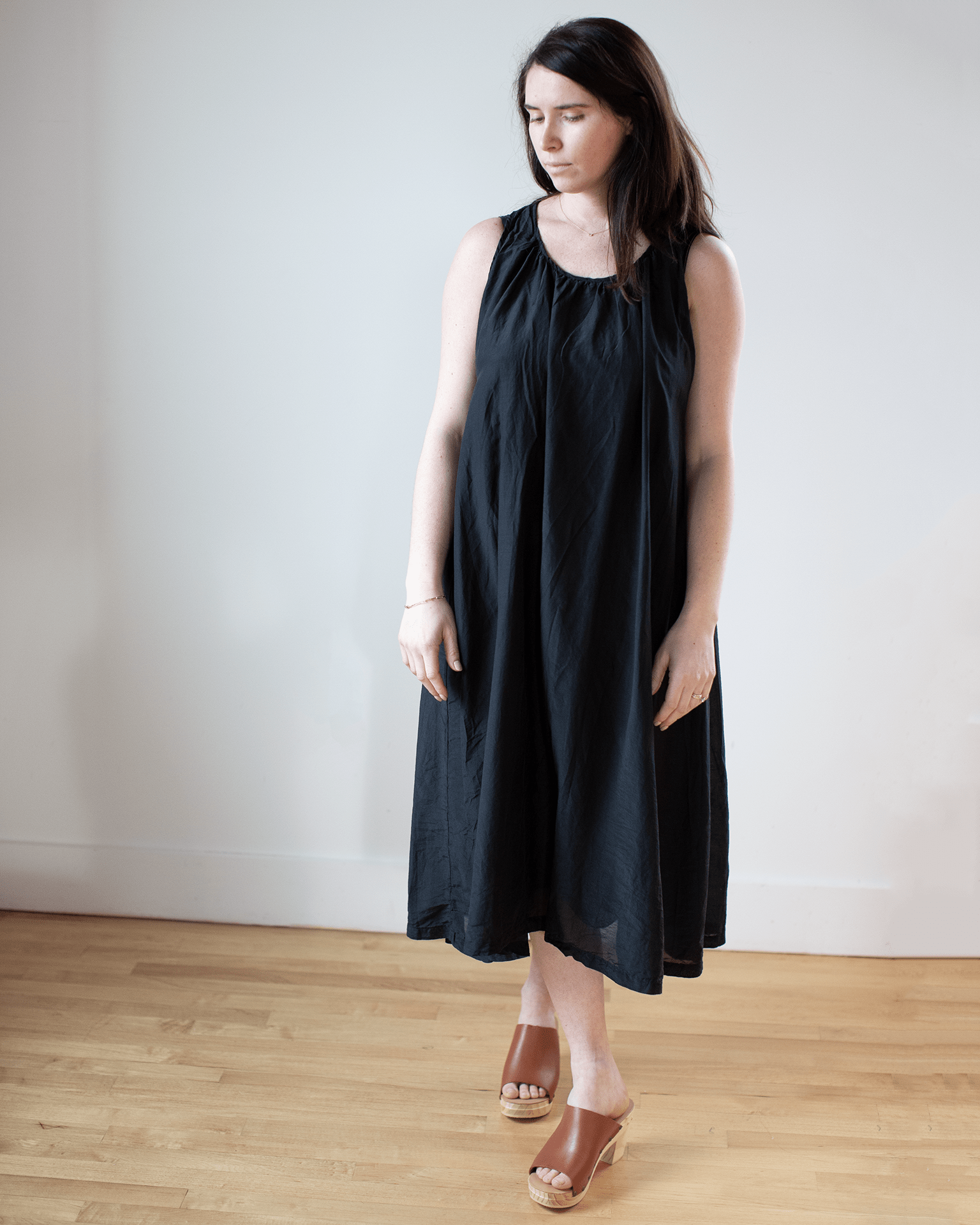 CP Shades Sia Dress in Black Cotton Silk
