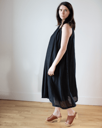 CP Shades Sia Dress in Black Cotton Silk