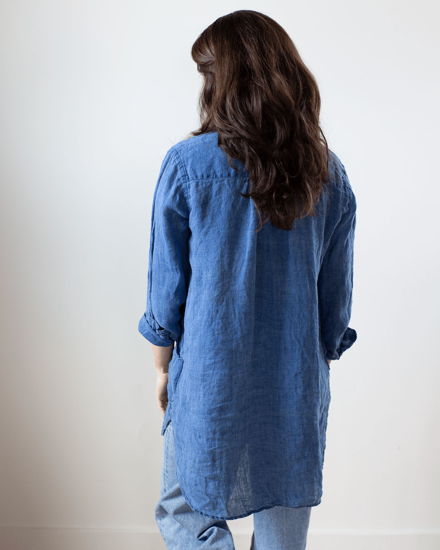 CP Shades Teton Tunic - Indigo Linen in Bleach