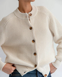 Audrey Organic Cotton Cardigan in Natural - Bliss Boutiques