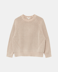 Chelsea Washed Cotton Sweater in Sandstone - Bliss Boutiques