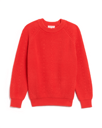 Demylee Chelsea Solid Cotton Sweater in Vermillion 2 - Bliss Boutiques