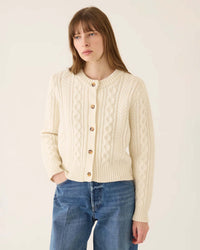 Demylee Hope Merino Wool Cardigan in Ivory 1 - Bliss Boutiques
