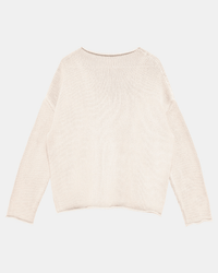Lamis Washed Cotton Sweater in Off White - Bliss Boutiques
