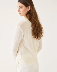 Demylee Lana Cotton Linen Sweater in Off White 2 - Bliss Boutiques