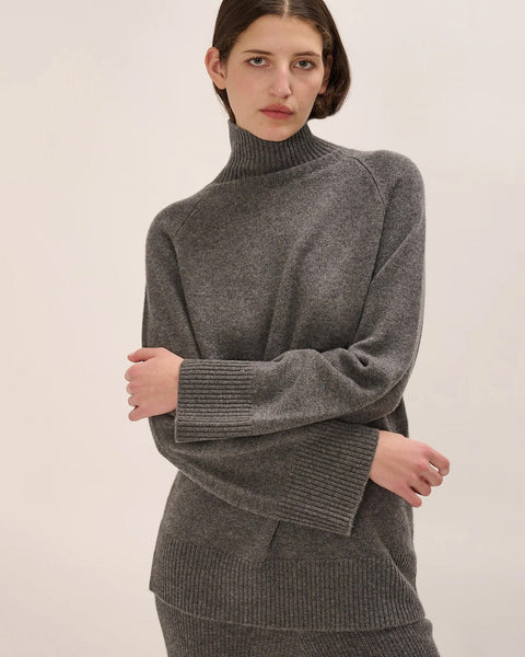 DEMYLEE ボーダーHANNES TURTLENECK STRIP demylee-porter-sweater-in-dark