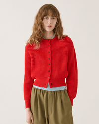 Demylee Riana Cotton Sweater in Vermillion