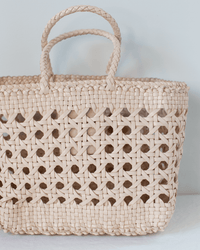 Cannage Bag - Small in Peachy Natural - Bliss Boutiques