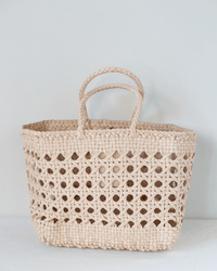 Cannage Bag - Small in Peachy Natural - Bliss Boutiques