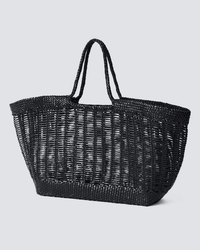 The Dragon Diffusion Window Shopper in Black is a large, hand-crafted bag with two handles and an open design, shown against a plain light gray background.