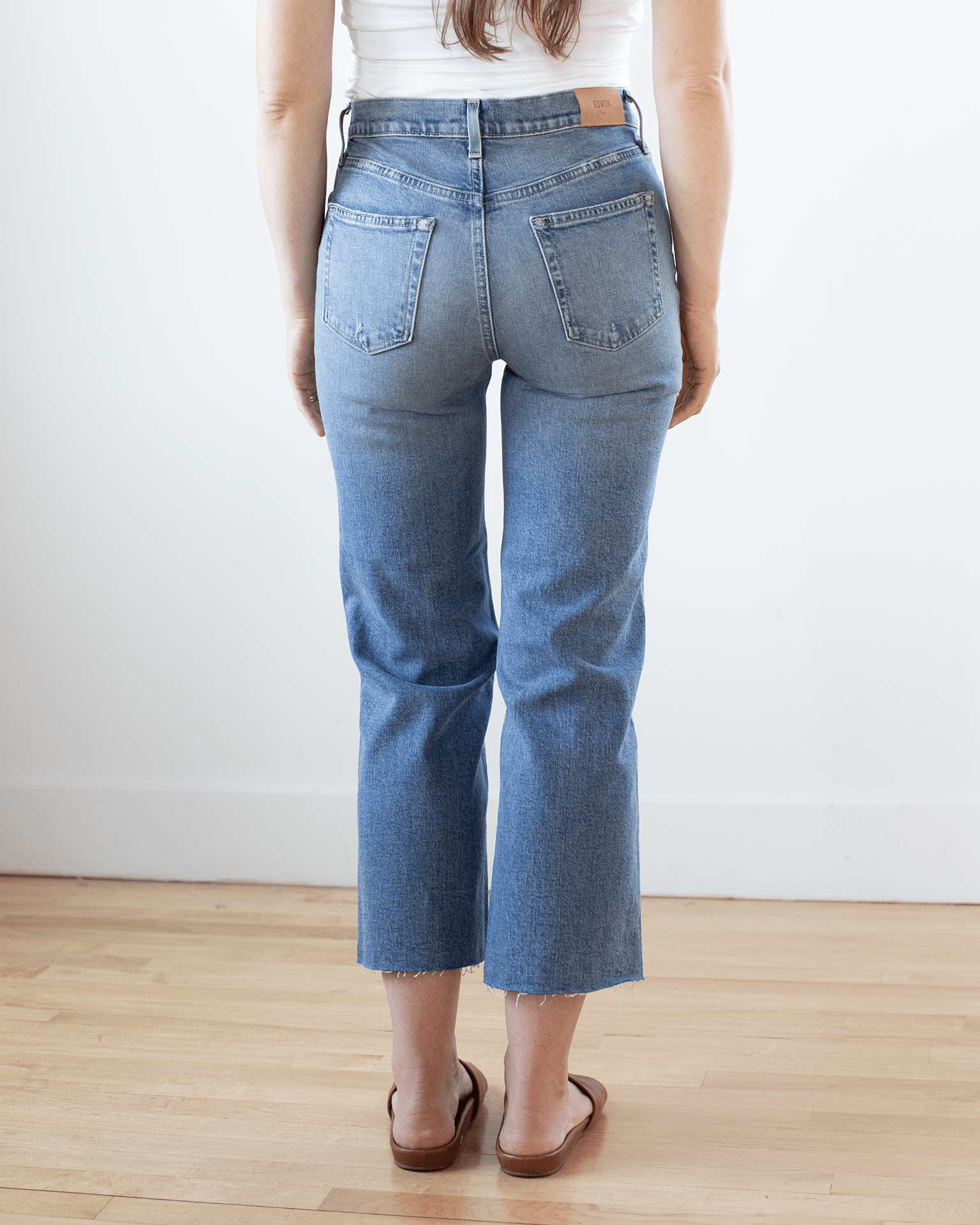 Edwin Marli Ankle w/ Raw Hem in Blueprint