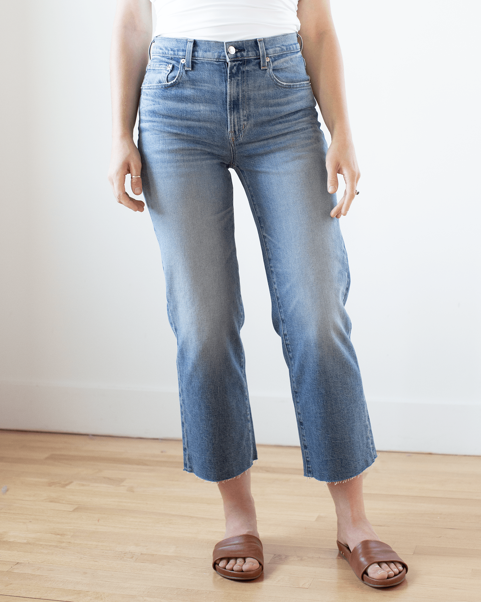 Edwin Marli Ankle w/ Raw Hem in Blueprint