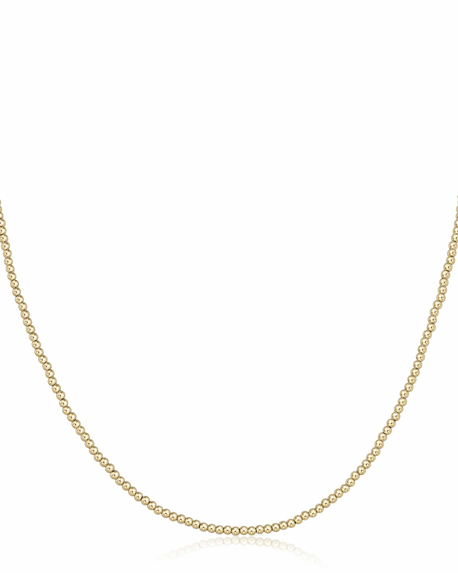 15" Choker Classic Gold 2.5mm Bead Necklace