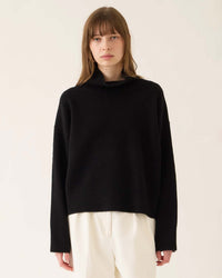 Enid Wool Cashmere Turtleneck Sweater in Black