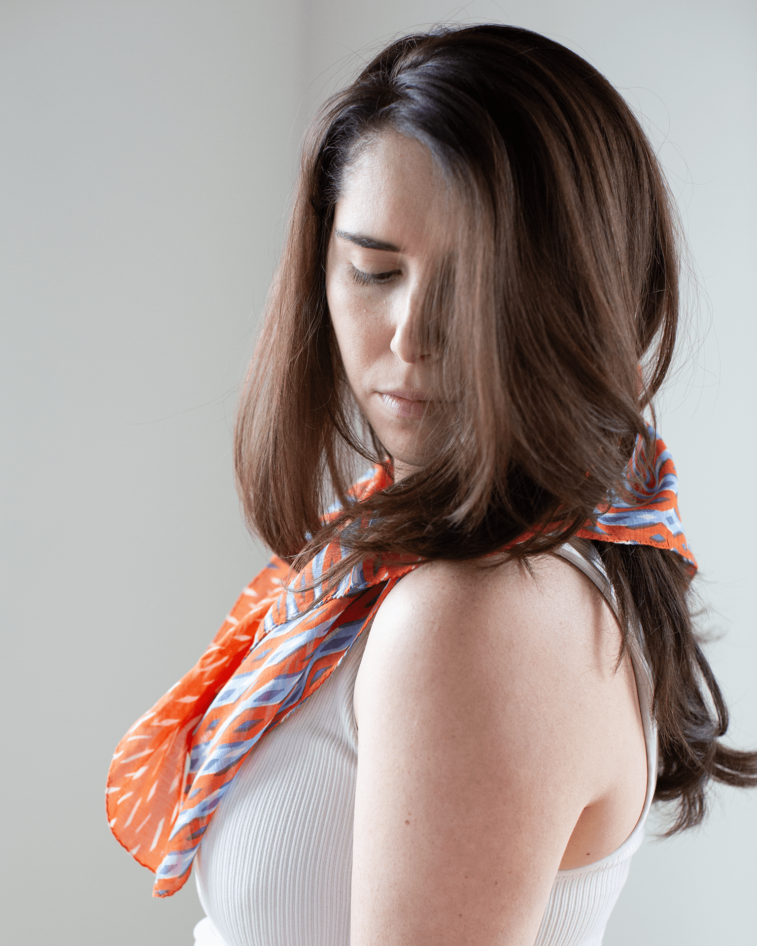 Épice 100% Cttn Split Diamonds Bandana in Orange