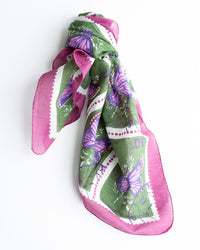 Épice Butterfly Stamps 70x70 Bandana in Green 1 - Bliss Boutiques