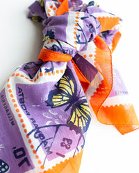 Épice Butterfly Stamps 70x70 Bandana in Lilac 3 - Bliss Boutiques