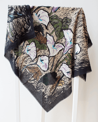 Épice Calla Lily Square Scarf in Black 1 - Bliss Boutiques