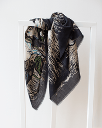 Épice Calla Lily Square Scarf in Black 3 - Bliss Boutiques