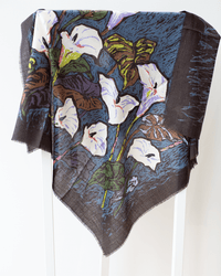 Épice Calla Lily Square Scarf in Espresso 1 - Bliss Boutiques