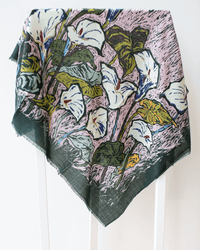 Épice Calla Lily Square Scarf in Pine 1 - Bliss Boutiques
