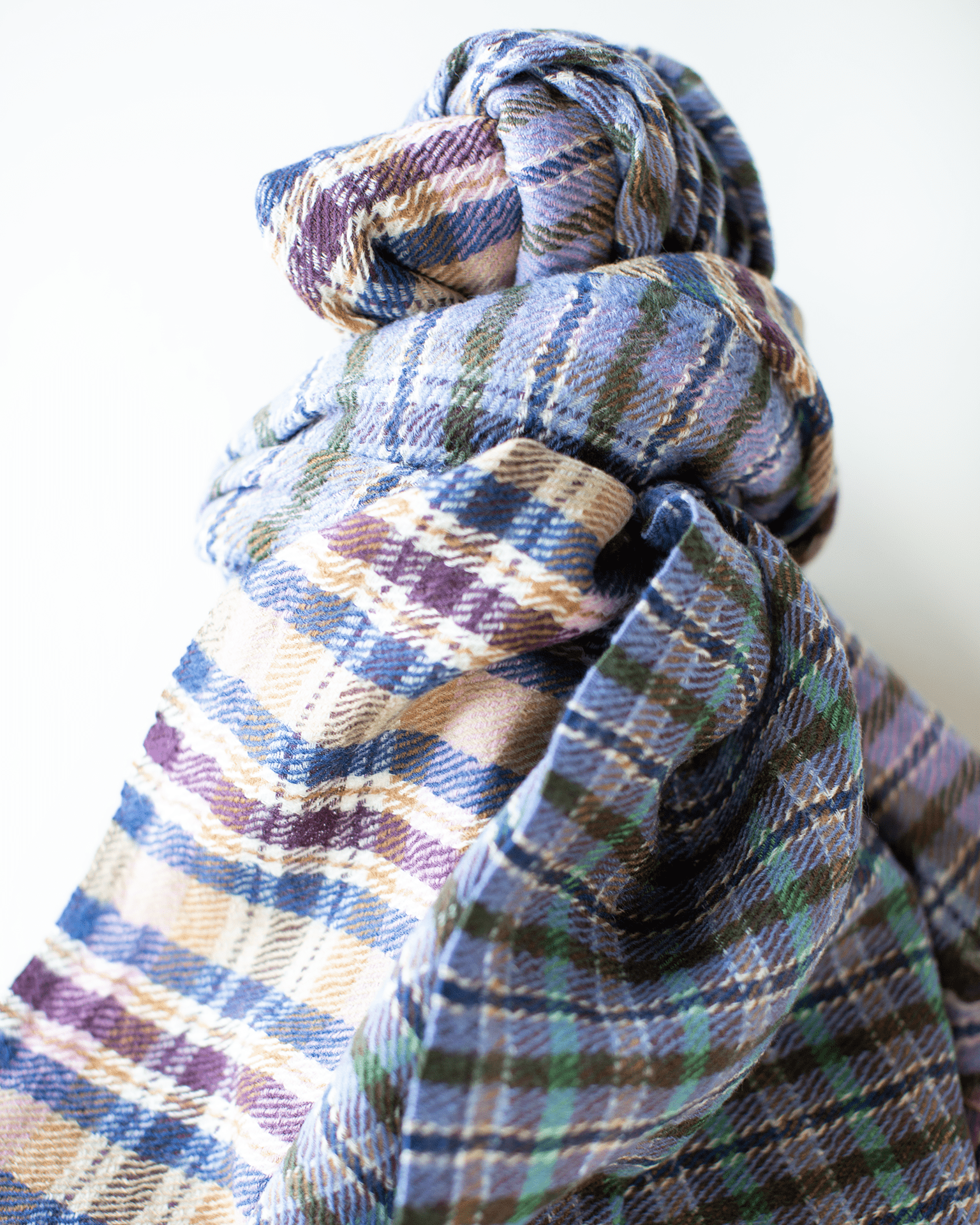 Épice Check Blanket Shawl in Blue