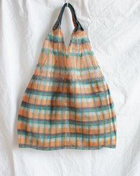 Épice Check Large Udaipur Bag in Apricot 1 - Bliss Boutiques