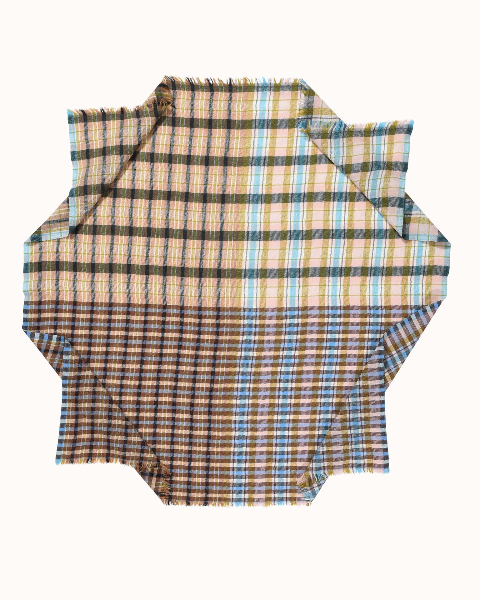 Épice Check Square Scarf in Camel