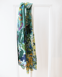 Épice Conical Flowers Scarf in Aqua 1 - Bliss Boutiques