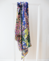 Épice Conical Flowers Scarf in Ultramarine 1 - Bliss Boutiques
